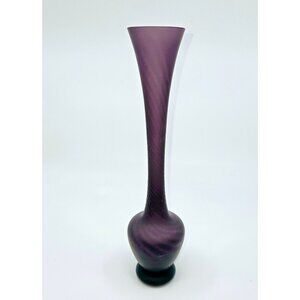 Vintage Napco Eggplant swirl tall bud vase , a couple minor scratches